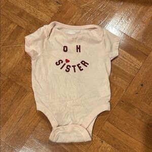 Old Navy Light Pink 'Oh Sister' Bodysuit